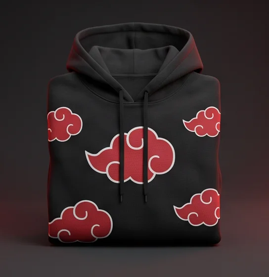 Sweat à Capuche Nuages Rouges